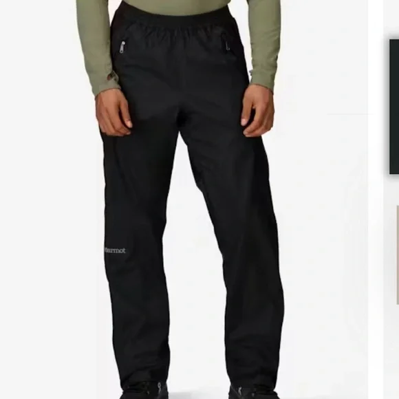 Marmot Men's PreCip Eco Full Zip Black Outerwear Rain Windbreaker Gorpcore Pants - Picture 1 of 14